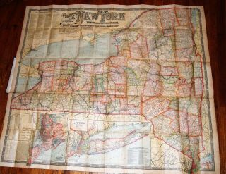 1902 Railroad,  Post Office,  Township County Map Of York State 48 " X 41 "