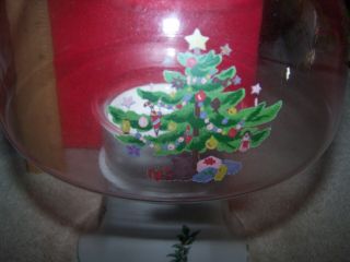 Vintage Nikko Happy Holidays Christmas Hurricane Lamp Candle Holder 3