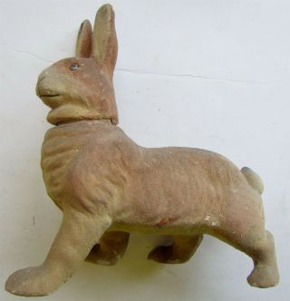 Antique Paper Mache Bunny Rabbit Candy Container 6 By 7.  5 "