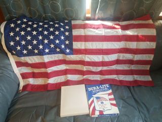 Vintage Us American Flag Dura Lite Nylon 3 