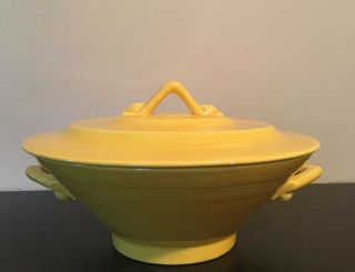 Vintage Homer Laughlin Harlequin Yellow Covered Casserole Or Vegetable Dish