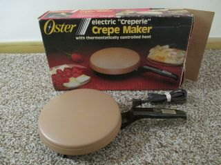 Vintage Oster Creperie Crepe Maker Electric Usa Made 7 3/4 " Diameter Euc