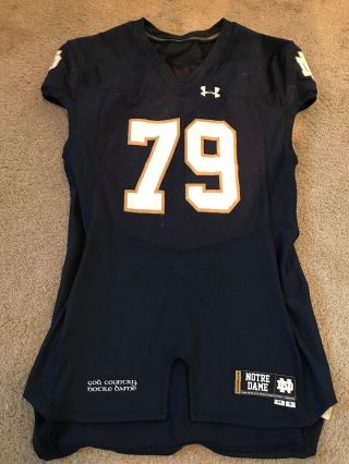 2015 Game Notre Dame Football Under Armour Away Jersey 79
