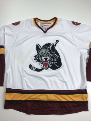 Vtg Ccm Chicago Wolves Authentic Ahl Hockey Jersey Ccm Sewn Made In Canada 3xl
