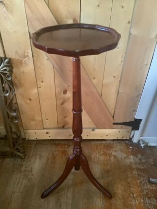 Antique Vtg Powell Wood Pedestal Plant Stand Plantstand Wood Wooden End Table