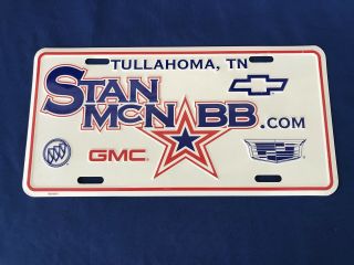 Vintage Stan Mcnabb Tn Car Dealer Metal License Plate Buick Gmc Cadillac