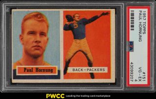 1957 Topps Football Paul Hornung Rookie Rc 151 Psa 4 Vgex (pwcc)