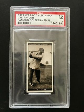 1927 Churchman Famous Golfers - Small: J H Taylor 42 Psa Grade 7