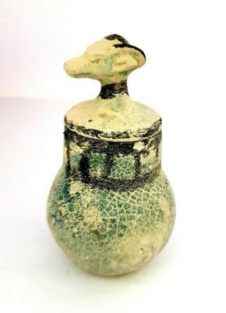 Rare Ancient Egyptian Khnum Figurine Vessel Antique Vase Stone Faience