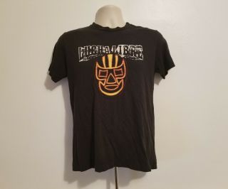 Lucha Libre Mask Adult Medium Black T - Shirt