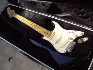 Vintage 1989 All Fender Stratocaster Made In Usa Black W/original Case