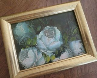 Vintage Flowers Oil Painting Signed By Artist Framed Art