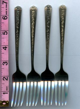 4 Rambler Rose Salad Forks By Towle Sterling Silver 6 - 5/8 Inch Fork No Monograms