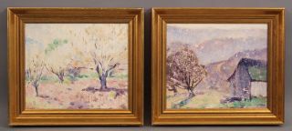 2 Antique William H Clapp American Impressionist Oil Paintings California Artist