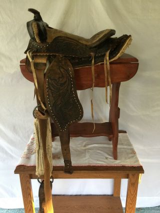 Vintage Small Saddle Beat Up But Great For Decor