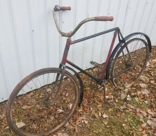 C1910 Antique Mead Cycle Co " Ranger " Model Bicycle Chicago Il Wooden Wheel