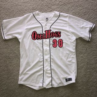 Omaha Storm Chasers Omahogs Game Worn Jersey 8 - 18 - 12 Kansas City Royals Size 50