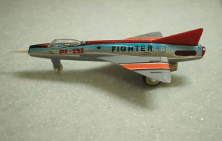 Vintage Pf - 292 Fighter Jet Rocket Plane Litho Tin Friction Sparking China 592