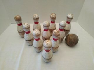 Vintage Wooden Duckpin Bowling Set 2