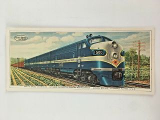 Vintage General Motors Diesel Locomotives Illustrated Info Card 6000hp