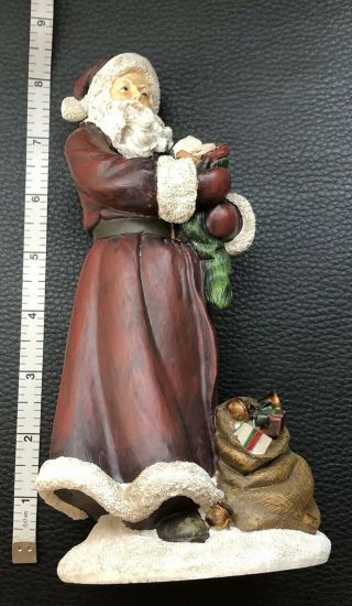 Vintage Santa Claus with Gifts Christmas Decor Figure,  8 1/2 Inches Tall 2