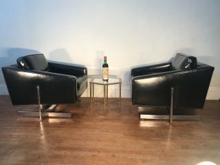 1960s Vintage Hans Eichenber Style NYC Hotel Lounge Chairs - A Pair 3