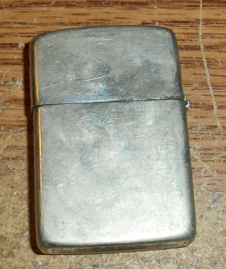 LATE 1940s/EARLY 1950s ZIPPO FULL SIZE NICKEL SILVER LIGHTER/VERY RARE 3