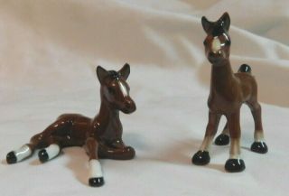 Hagen Renaker Miniature Brown Foal Colt Horse Figurine 2,  White Socks Vintage