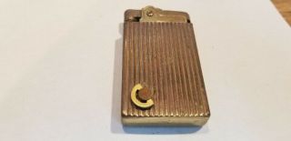 Vintage Musical Cigarette Lighter Brass & Goldtone Japan 2 1/2 " X 1 3/8 "