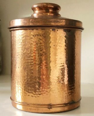 Antique Vtg Benson & Hedges Hand Hammered Copper Tobacco Tin Canister