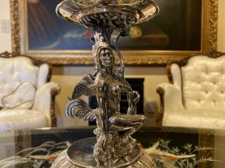 SPECTACULAR LARGE MARKED SPANISH STERLING SILVER 925 ELECTRIC TABLE LAMP. 3