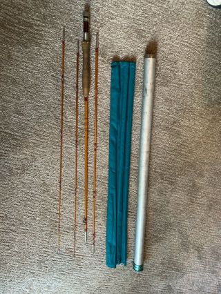 The Scarborough Bamboo Fly Rod.  5 Wt.  8 1/2 Ft 3 Piece With Extra Tip Bag,  Tube