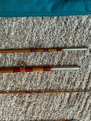 The Scarborough Bamboo Fly Rod.  5 wt.  8 1/2 ft 3 piece with extra tip bag,  tube 2
