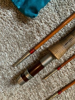 The Scarborough Bamboo Fly Rod.  5 wt.  8 1/2 ft 3 piece with extra tip bag,  tube 3