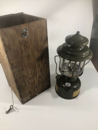 Coleman 1952 Military Army Field Lantern Vintage With Wood Box