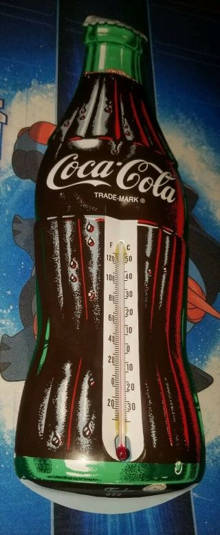 Vintage Taylor 859 Coke Coca Cola Metal Sign Embossed Bottle Wall Thermometer