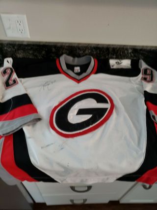 Game Worn/used Georgia Bulldogs Signed Hockey Jersey