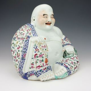 Antique Chinese Porcelain - Large Republic Period Famille Rose Buddha Figure 3