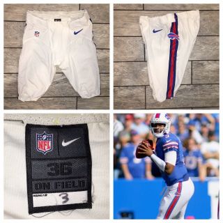 Buffalo Bills Ej Manuel Game Worn Pants Sz.  36 Nfl Nike White Quarterback