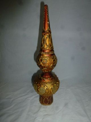 Vtg Hand Decorated Christmas Tree Top Topper Old World European