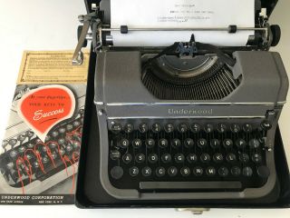 Antique Underwood Champion Typewriter With Case Made In Usa