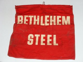 Vtg BETHLEHEM STEEL Cloth Safety Road Flag/Banner/Sign For Tractor Trailer Truck 3