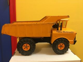 Vintage Orange Tonka Mighty Hydraulic Dump Truck Pressed Steel
