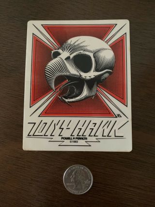 Powell Peralta Tony Hawk Skateboard Sticker Vintage 80’s