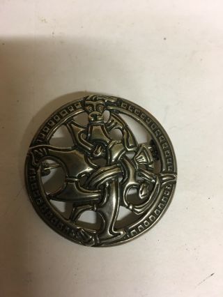 Vintage Se Snorre 925s Norway Sterling Silver Viking Norse Brooch Antique Rare