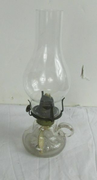 Scarce Old Very Small 1860s Civil War Era Antique Miniature Finger Oil Lamp A,
