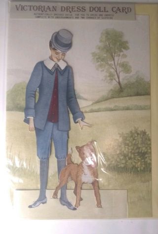 Vintage Paper Doll Greeting Card Rare Victorian Marmaduke Prince Courtier Gift