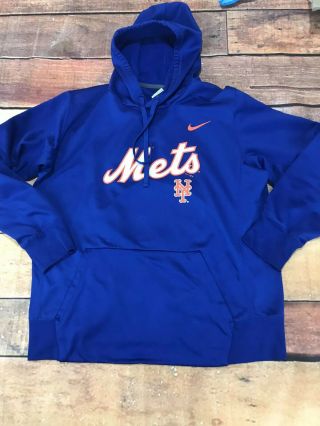 Nike York Mets Hoodie Sweatshirt Size Large Mlb C207