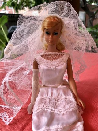 Vintage 1964 Blonde Swirl Ponytail Here Comes The Bride 1665 Barbie