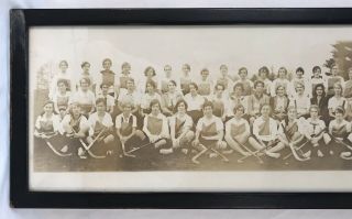 Antique Vintage 50” Panoramic Photo Women’s Hockey Teams - 149 Women